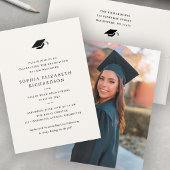 Faire-part Simple classique noir et blanc photo graduation