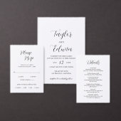 Invitation Mariage moderne contemporain noir blanc élégant (Personnalisez la collection de ce créateur indépendant.)