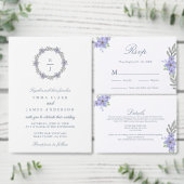 Numéro de table de mariage à monogramme floral lav (Personnalisez la collection de ce créateur indépendant.)