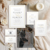 Invitation Or simple élégante romantique script couples douch