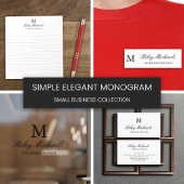 Post-it® Simple Monogramme Élégant Nom Titre Noir