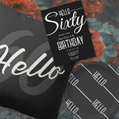 Serviette En Papier Simple Noir et Blanc Bonjour Soixante 60e annivers