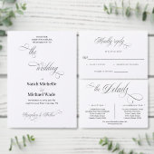 Simple Elegant Calligraphy Script Wedding Kaart (Personaliseer de collectie van deze zelfstandige maker.)