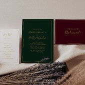 Carte De Placement Noël simple et élégant | Mariage plat vert