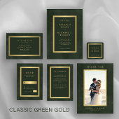 Invitations En Acrylique Élégant classe or foncé cadre mariage