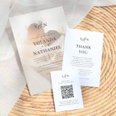 Carte D'accompagnement Code QR de Réponse de Mariage Simple et Élégant av
