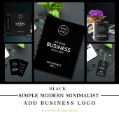 Invitation Grand Ouverture moderne Black Business Logo Code Q