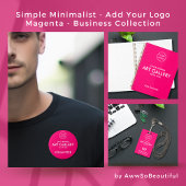 Bloc-note Moderne simple Magenta Ajouter un logo | Feuilles 