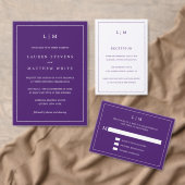 Ballotins Monogramme violet simple Mariage élégant (Personnalisez la collection de ce créateur indépendant. )