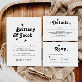 Bold Retro Chic Wedding Invitation Kaart