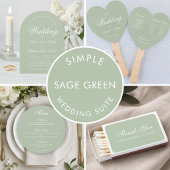 Sticker Rond Monogramme Sage Vert Simple Blanc Script 2 Initial