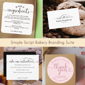 Carte De Visite Simple Pink Made with Love Typography Bakery