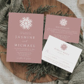Save The Date Rose dusté simple Snowflake