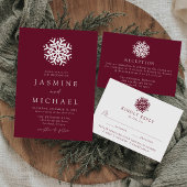 Invitation Mariage de vin simple Snowflake