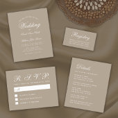 Sticker Cœur Taupe Coeur Mariage Simple Élégant Script blanc