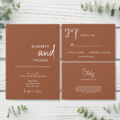 Carte D'accompagnement Calligraphie minimaliste mariage terracotta (Personnalisez la collection de ce créateur indépendant.)