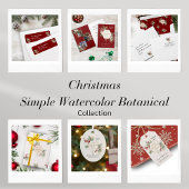 Cartes Pour Fêtes Annuelles Aquarelle Botanique Noël Personnalisé Nom Blanc