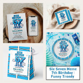 Six Seven Meme 7th Birthday | Funny Trendy Spandoek