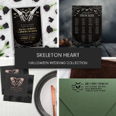Squelette Coeur Monogramme Goth Halloween Mariage