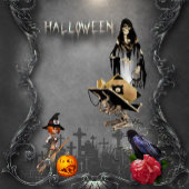 Skelet kleine heks en kraai kaart