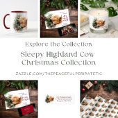 Sticker Rond Vache des Highlands endormie