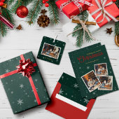 Papier Mousseline Flacons de neige de Noël vert