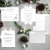 Carte De Placement Silver Snowflakes Mariage d'hiver