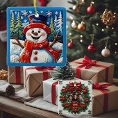 Kerst Sneeuwende Gingerbread Man Keramische Knop