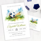 Sticker Rond Baby shower de soccer aquarelle