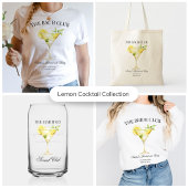 Tote Bag Custom Social Club Lemon Cocktail de mariage