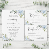 Dusty Blue Floral Eucalyptus Wedding Program Programma (Personaliseer de collectie van deze zelfstandige maker.)