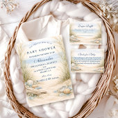 Soft Blue Coastal Diapper Raffle Informatiekaartje