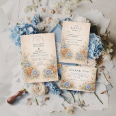Save The Date Soft Blue Wildflower Garden Wedding