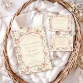 Invitation Soft Blush Floral Heirloom Baby Shower