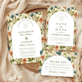 Invitation Soft Botanical Arch Garden Wedding