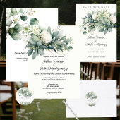 Sticker Rond Mariage Fleurs Douces de Verdure Accent Doré