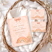 Invitation Soft Pastel Boho Rainbow Baby Shower