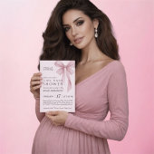 Étiquette Pour Bouteilles De Vin Soft Pink Bow Girl Baby Shower