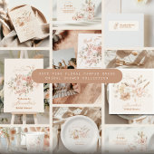 Invitation Pampas en laiton rose doux