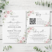 Carte de RSVP Code QR pour Site Web de Mariage ave (Personnalisez la collection de ce créateur indépendant.)