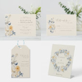 Cartons Réponse Simple Soft Blue Floral Minimalist Wedding 