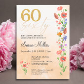 Save The Date Fleur Sauvage Douce 60e Anniversaire - 60 Ans