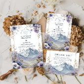 Carte De Remerciements Soft Wildflower Mountain Wedding