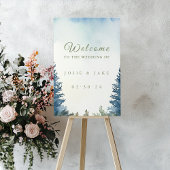 Menu mariage des pins d'hiver bleu