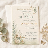 Autocollants de Baby Shower de Lapin de Forêt