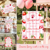 Carte D'accompagnement Red Gingham Strawberry Diaper Raffle Baby Shower