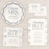 Invitation Something Blue Before I Do Drawn Bridal Shower