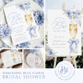 Invitation Something Blue Floral Bridal Shower Arched