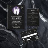 Carte de réponse de mariage QR Code Croissant Lune (Personnalisez la collection de ce créateur indépendant. )