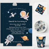 Assiettes En Carton Aventure spatiale : Planètes et animaux Astronaute